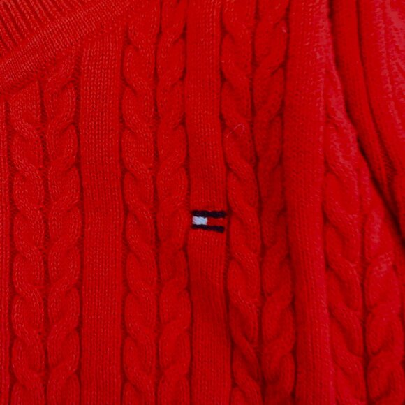 TOMMY HIFGER Baby Cable Long Sleeve U Neck Woman Sweater M - Picture 4 of 12
